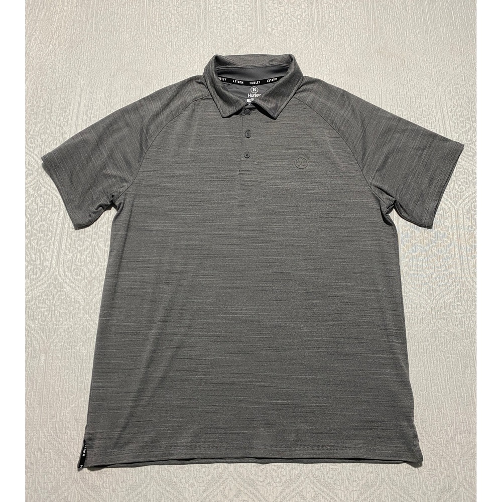 Hurley Mens Gray Heathered Performance Golf Polo Shirt‎ Size M Short Sleeve
